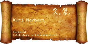 Kuri Norbert névjegykártya